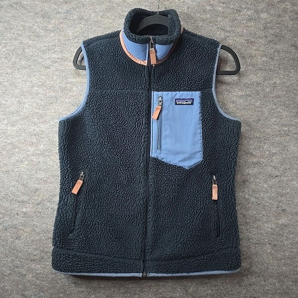 PATAGONIA Retro X Vest Deep Pile Sherpa Fleece Full Zip Jacket 2000s Womens M